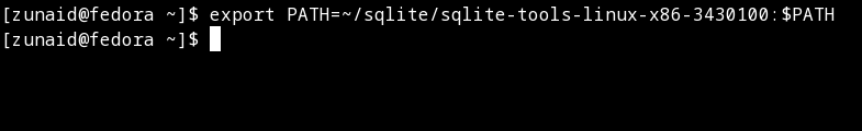 export path to install sqlite binary