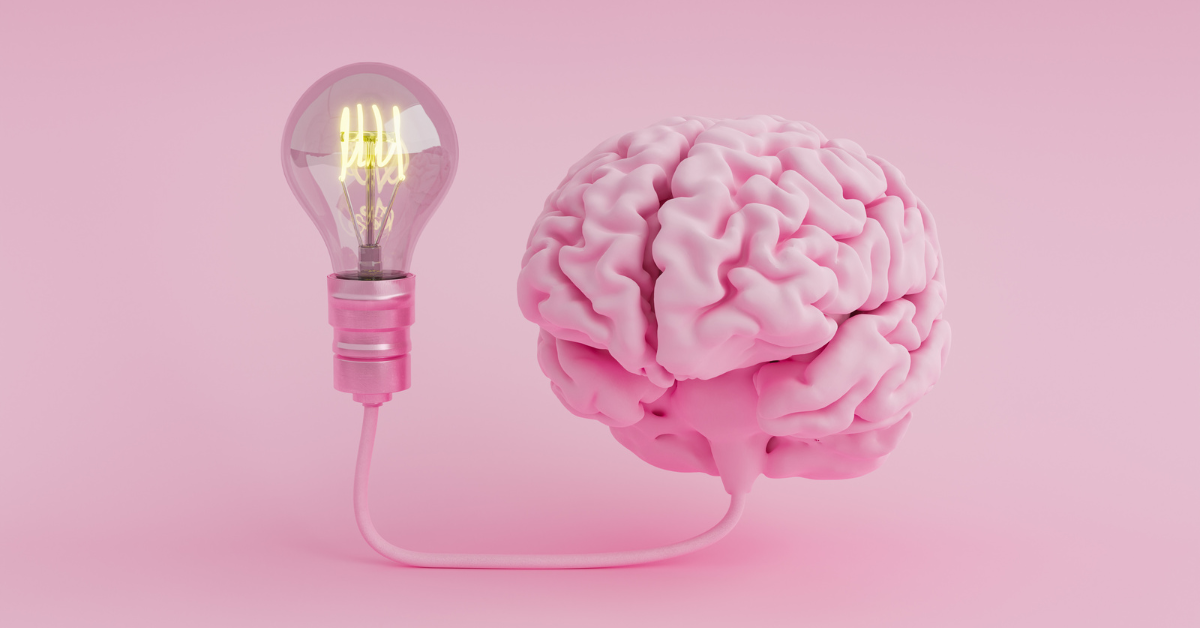 Empowering Cognitive Management: Brain connected to a lamp, symbolizing effective strategies for managing cognitive symptoms in Parkinson's Disease.