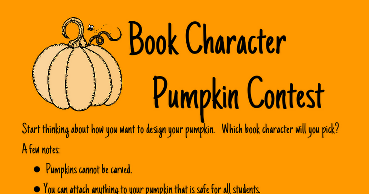 Book Character Pumpkin Contest
