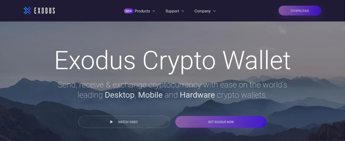 Screenshot of Exodus Crypto Wallet desktop app