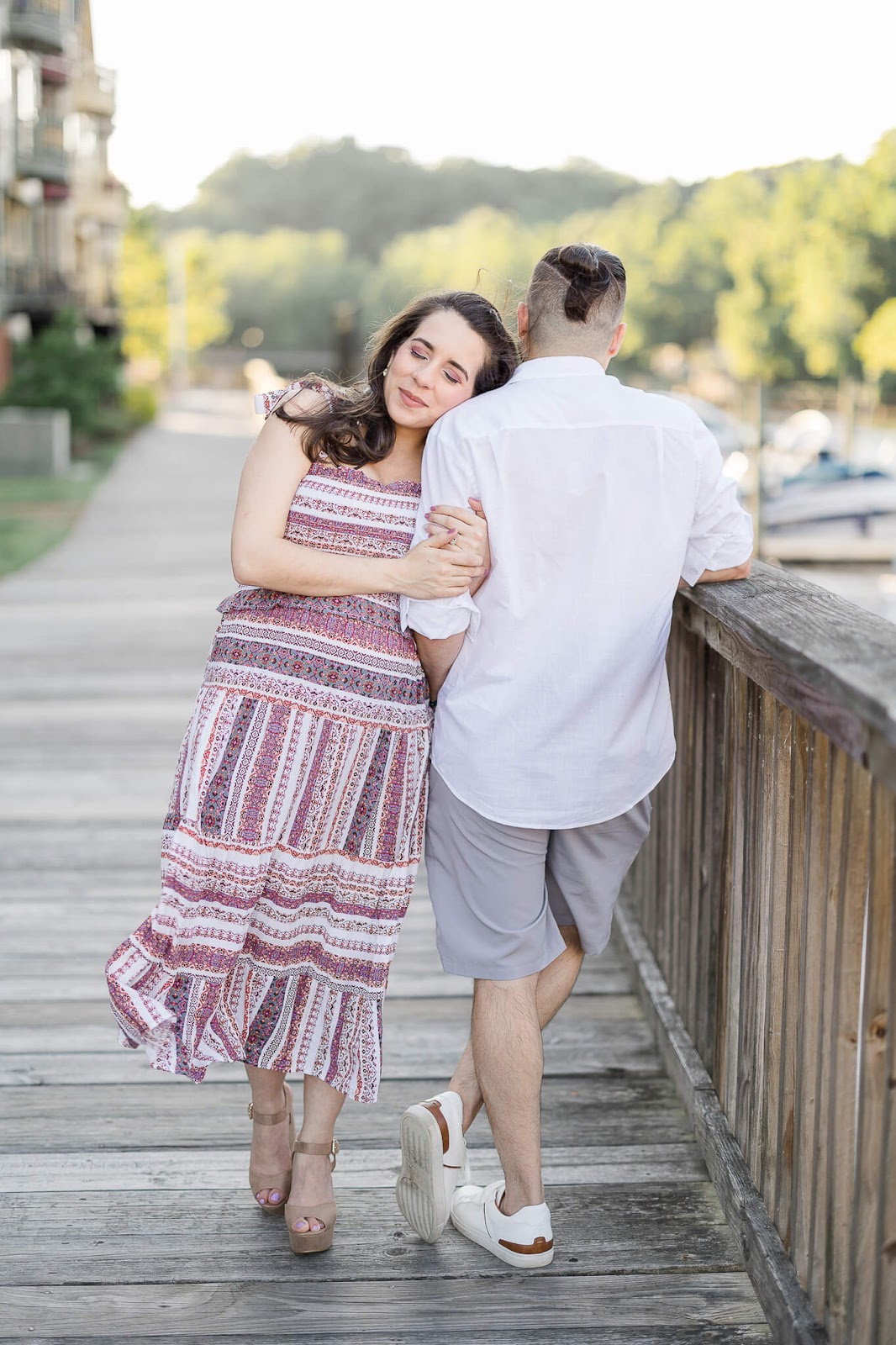 Couple leaning on each other's shoulder