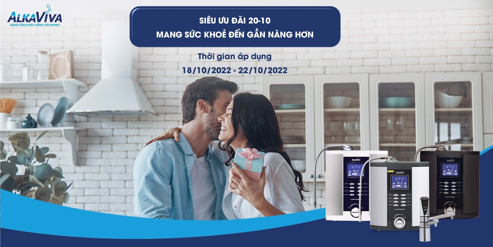 MÁY LỌC NƯỚC ĐIỆN GIẢI ALKAVIVA – SIÊU ƯU ĐÃI 20/10, MANG SỨC KHOẺ ĐẾN GẦN NÀNG HƠN