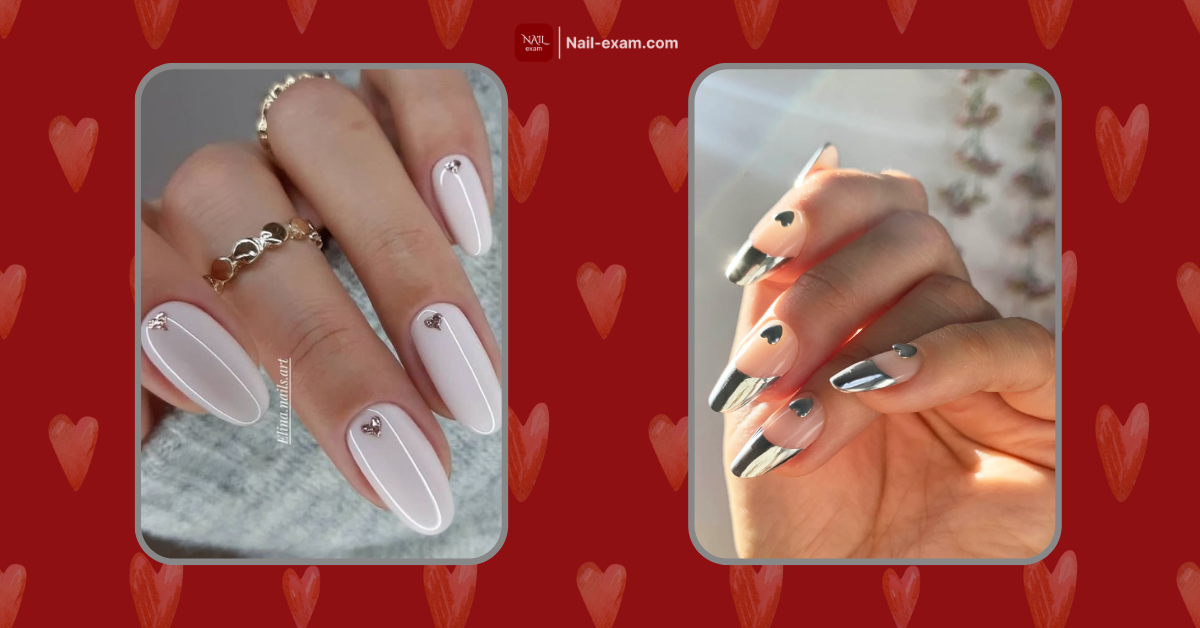 Figure 02: Silver Hearts Nails provided by Nail Exam