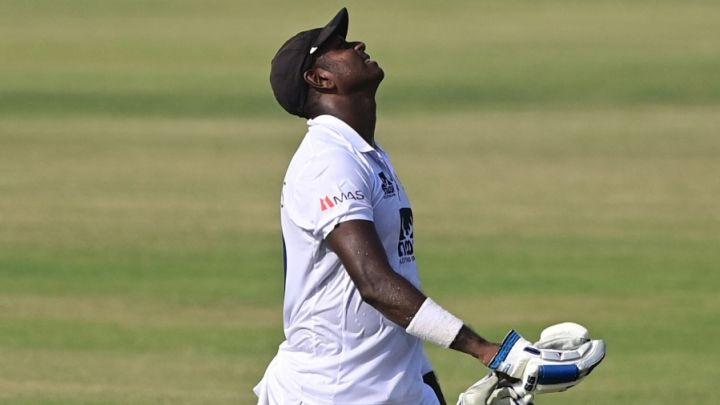Angelo Mathews was subbed out of the field during the First Test