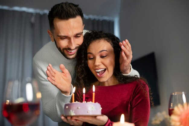 A couple celebrating birthday.