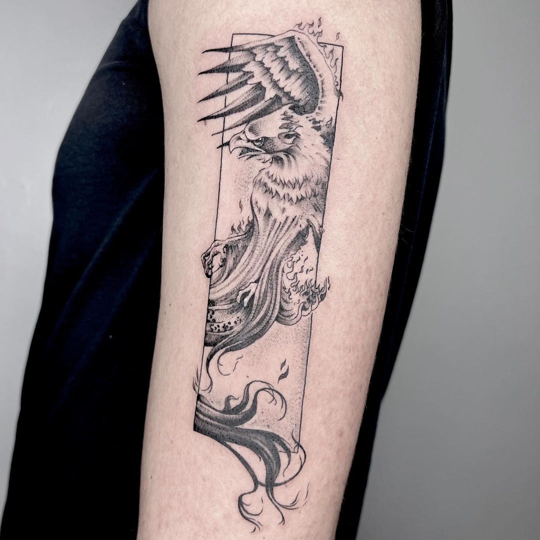 Phoenix Rectangular Tattoo