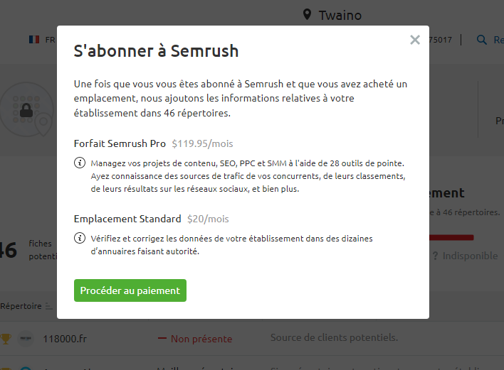  Abonnement Semrush