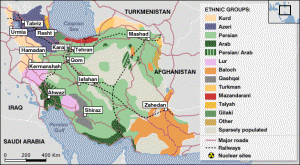 Ethnic map of Iran. Source: Harvard University.