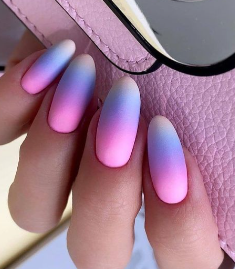 Pastel Love pink ombre nail 