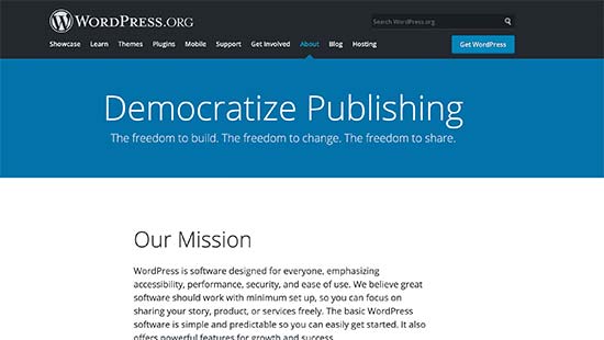 A missão do WordPress é democratizar a publicação