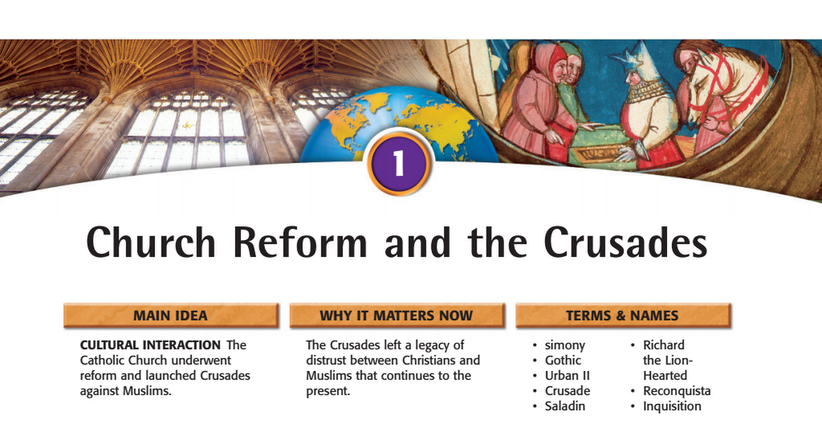 Church Reform And The Crusades Worksheet Answers