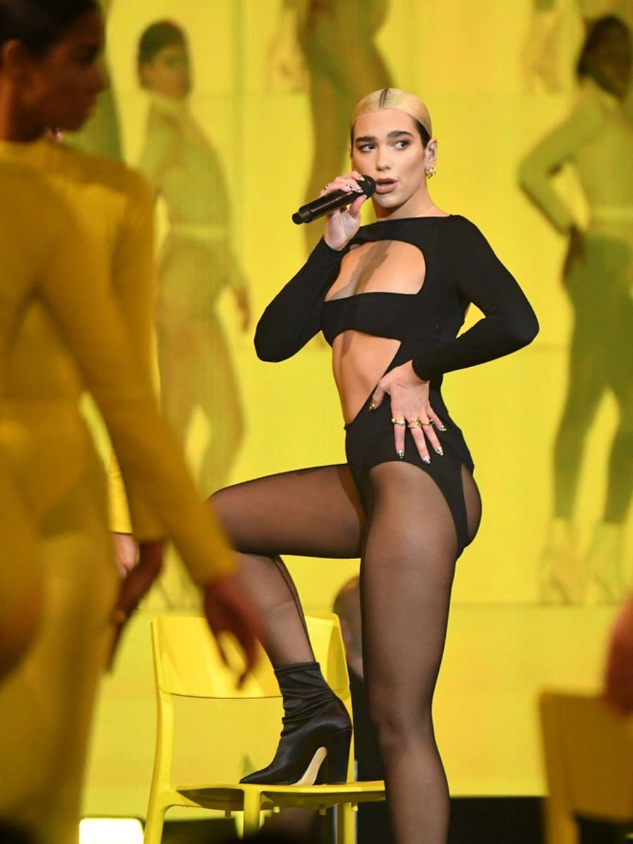 Dua Lipa wears a deep cut design at the 2019 MTV EMAs