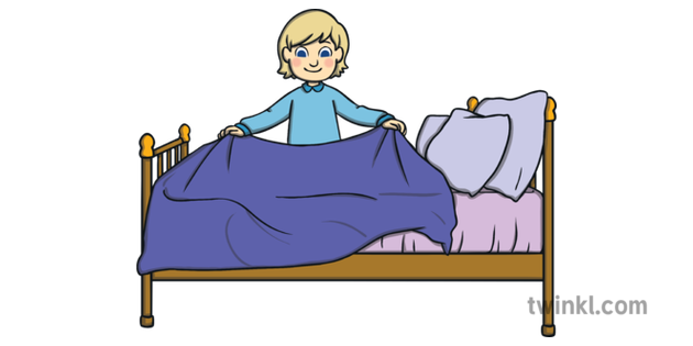 Straightening Out the Bed Making a Bed Cards Topics KS1 Illustration