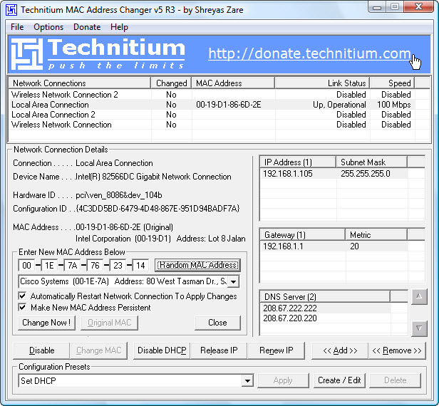 Technitium MAC Address Changer software to change MAC address - I Love Informatics