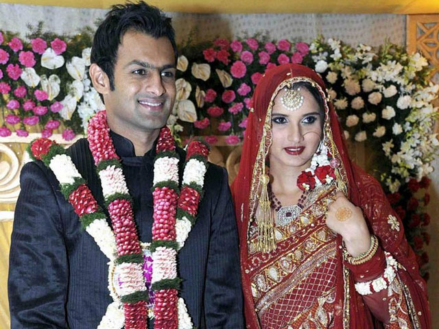 Shoaib Malik and Sania Mirza on their wedding day.