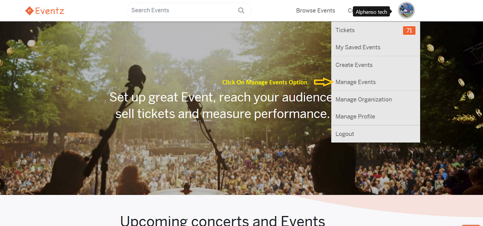 Manage Event with EventZ