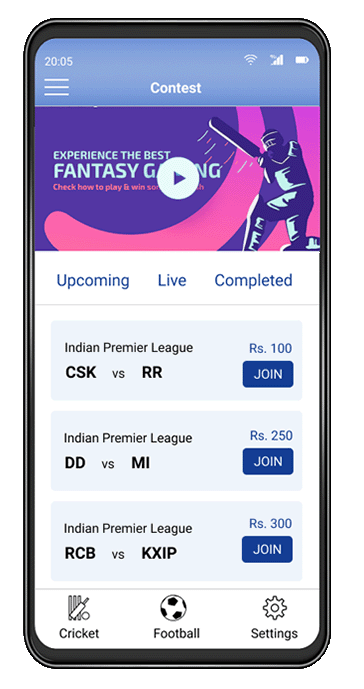 A nudge used to highlight the different sports sections available in the gaming app