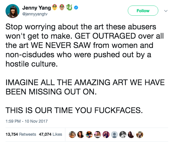 tweet from jenny yang