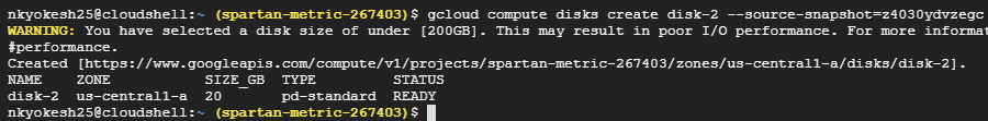 datacloudies snapshot gce