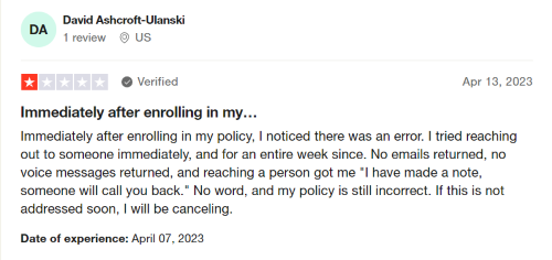 A negative Ethos life insurance review from a person who had errors in their policy and trouble getting it fixed. 