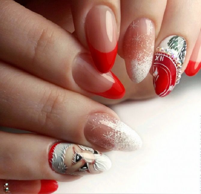 Unusual manicure with clock for New Year 2022 18
