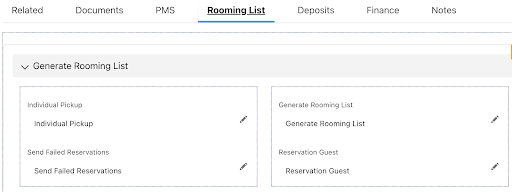 Rooming List in Thynk