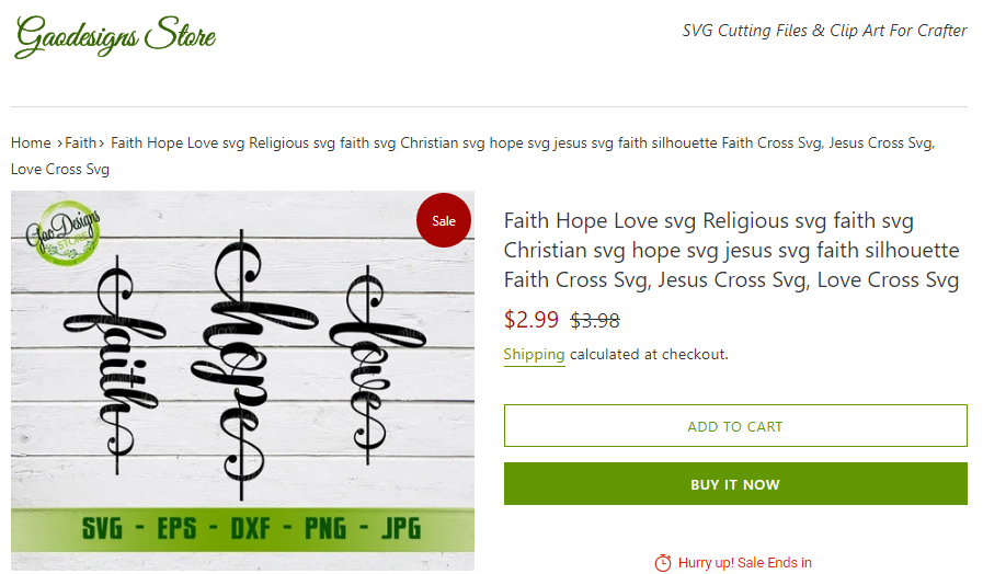 Gaodesigns Store - Faith Hope Love Svg file for cricut