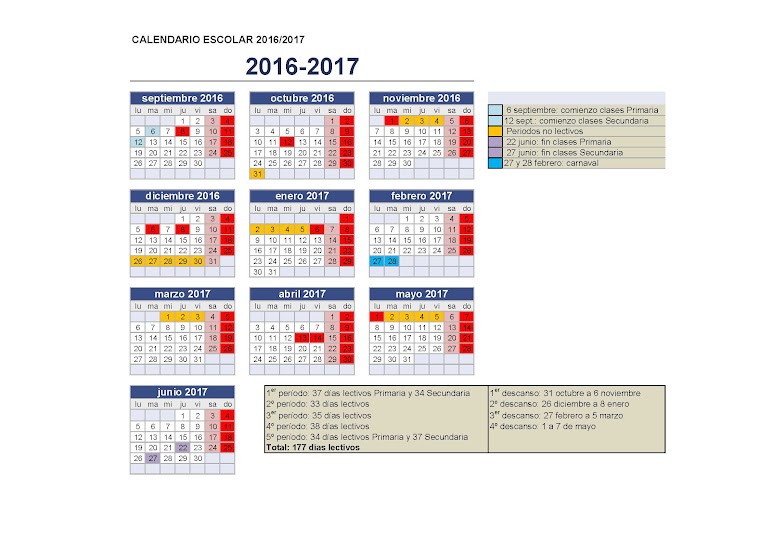 Encuesta sobre propuesta calendario escolar 2016-17