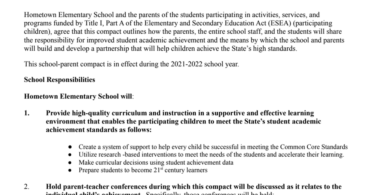 Hometown School Parent Compact 2021.pdf