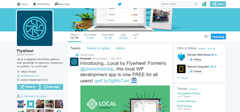 Anúncio do Twitter local por Flywheel