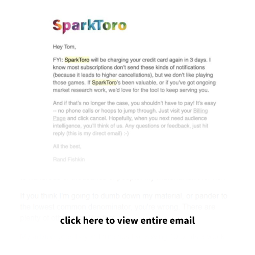 Drip email marketing example SparkToro