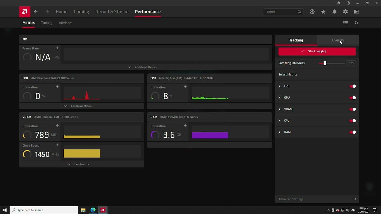 Enable FPS counter | AMD Radeon Software | Metrics Overlay | 2021 - YouTube