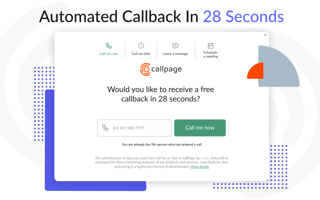 CallPage's automated callback widget