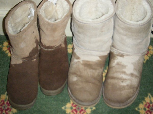 Snow damaged UGG boots