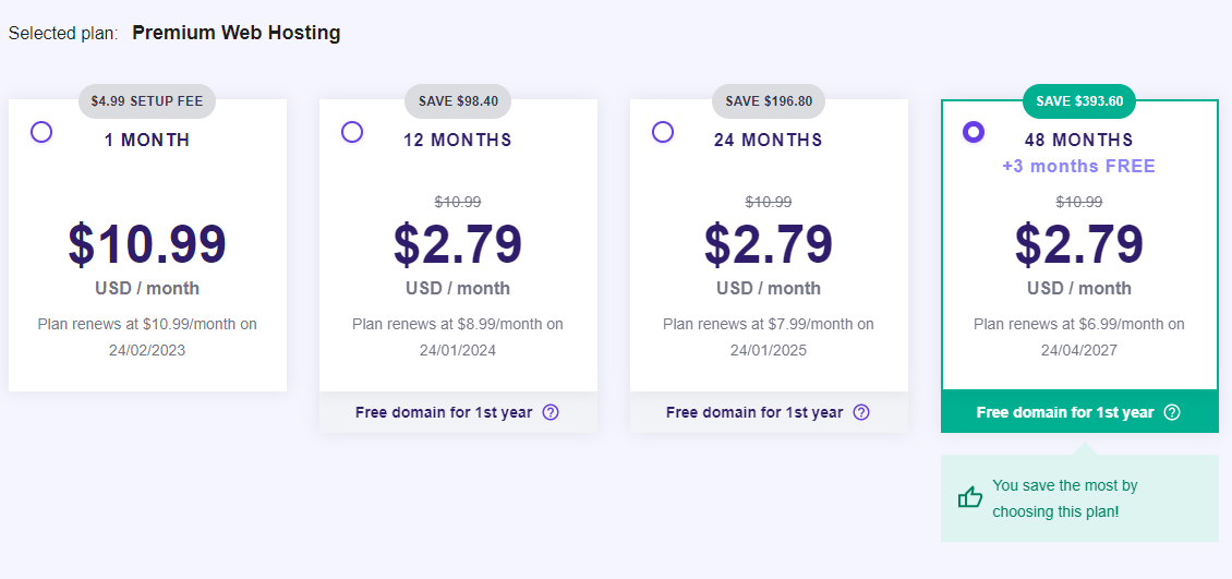 Hostinger Shared Hosting Pricing