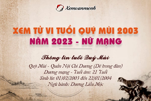 Xem tử vi tuổi Quý Mùi nữ mạng năm 2023 