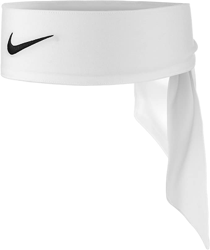 Nike Dri-Fit Head Tie 2.0 Headbands, White/Black, One Size