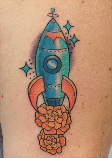 Mari Gold’s Rocket Tattoo Designs