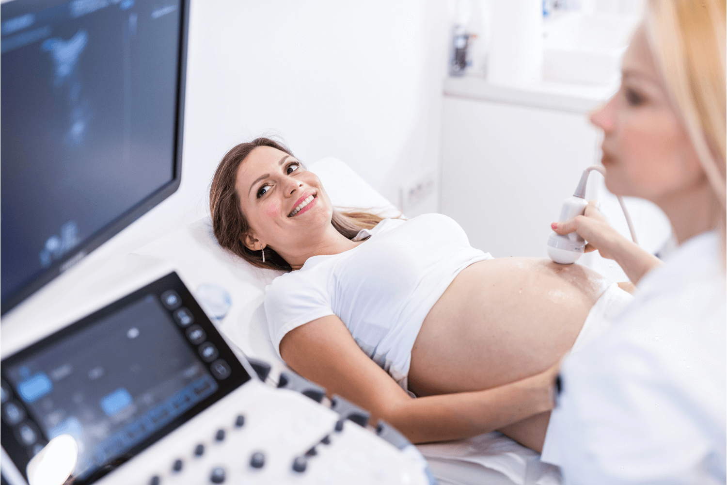 Pregnant mother undergoing an ultrasound
