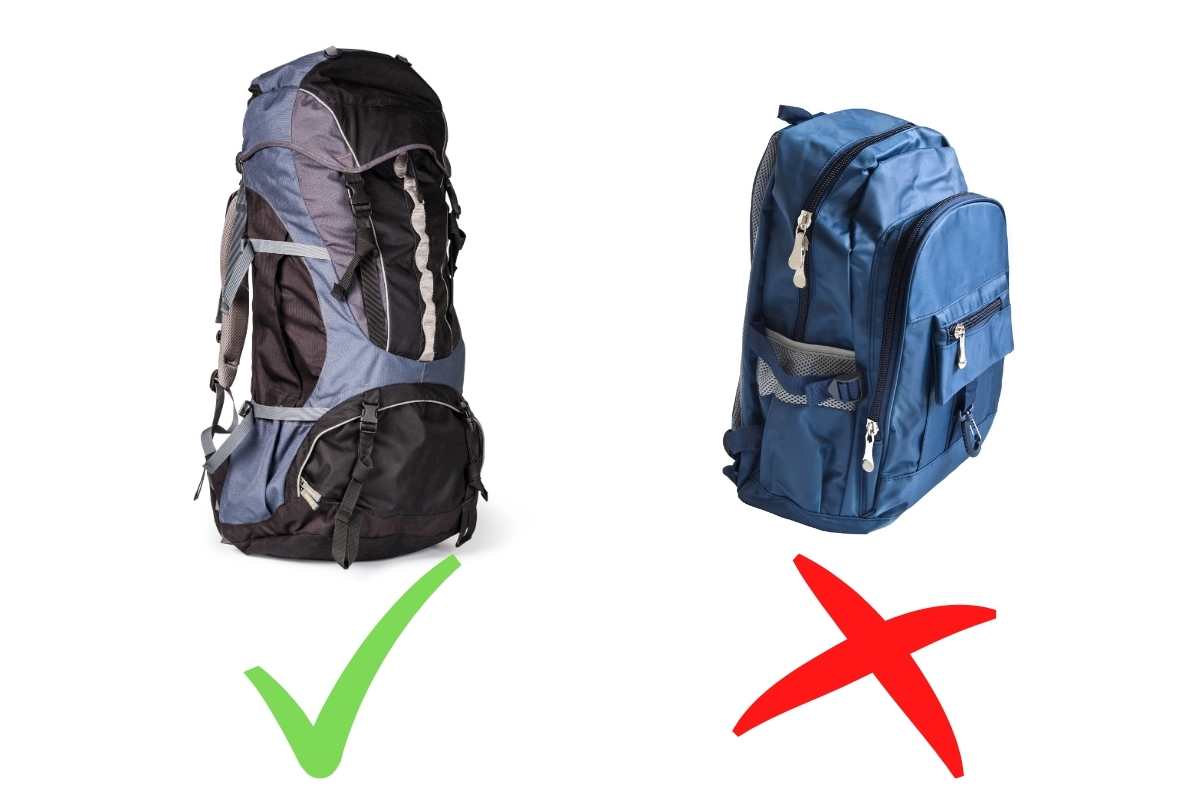 a school backpack isn't the same as a backpacking backpack