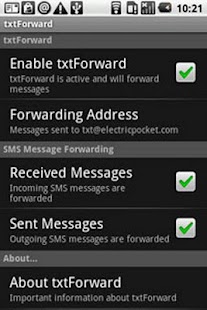 txtForward - SMS to Email apk Review