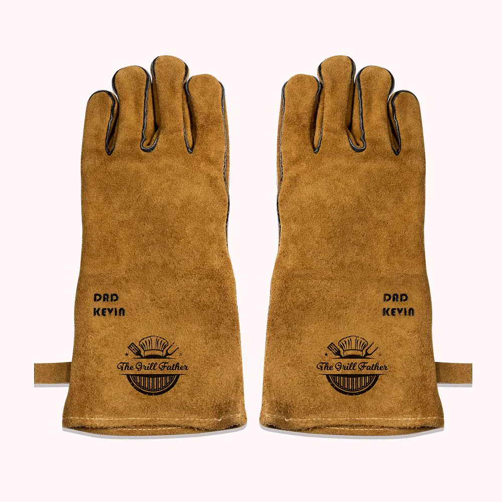 Gants de résistance à la chaleur marron, personnalisés