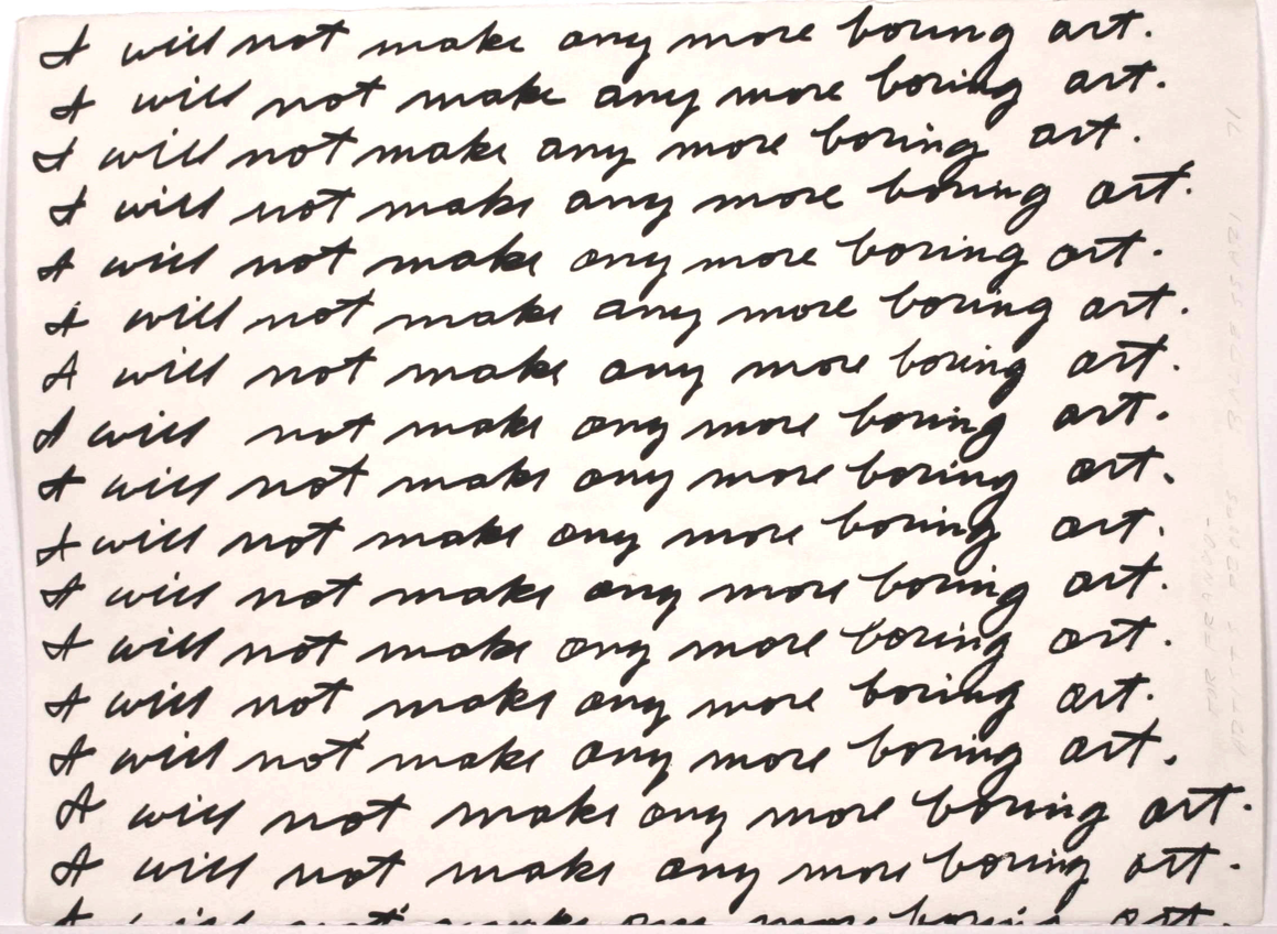 Image result for john baldessari i will not make any more boring art