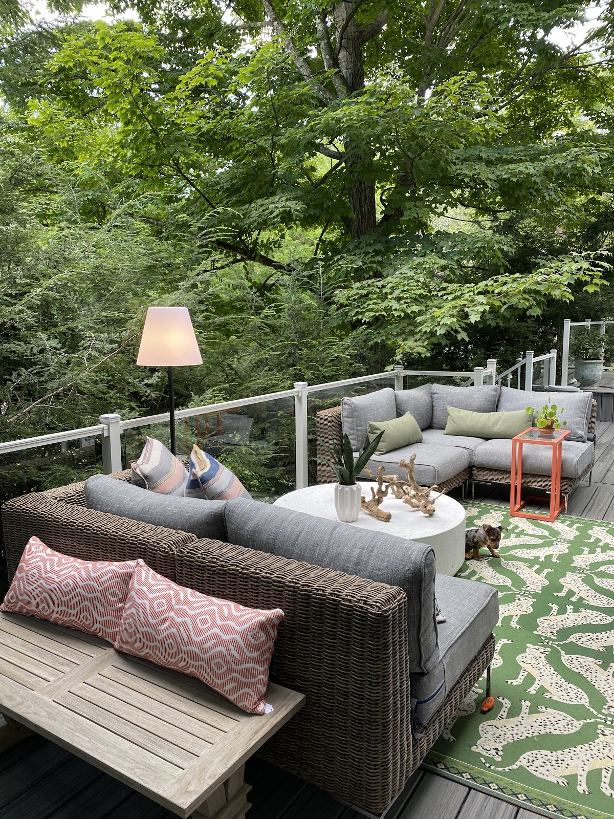 Outdoor patio space on a deck