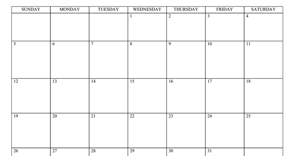 Google Doc Calendar Templates