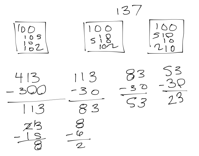 math problems written down by a student