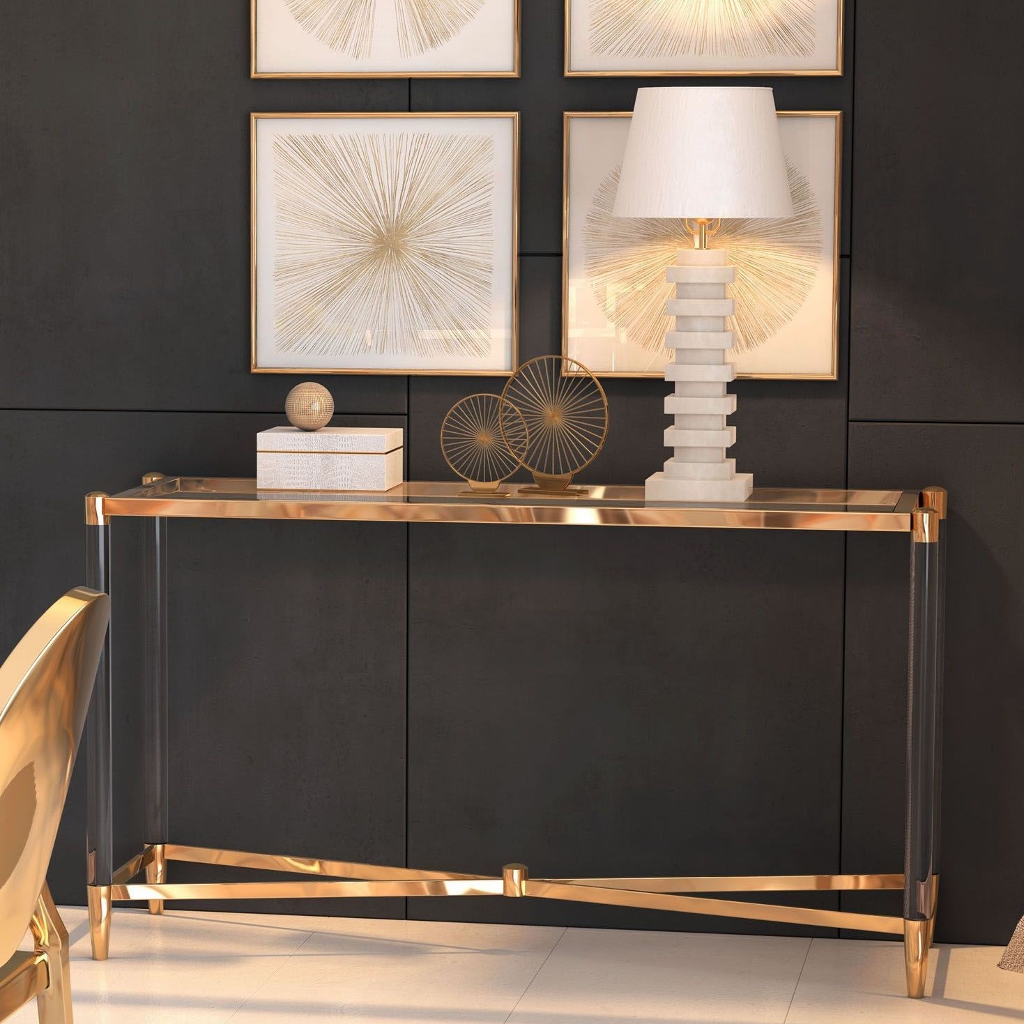 dining room interior design trends spring 2020 with console table