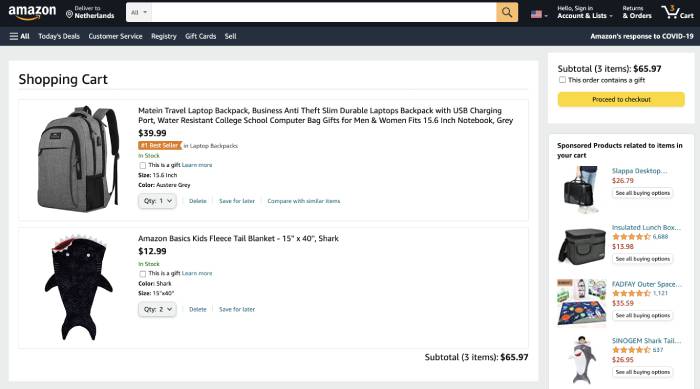 Conversion Rate Optimization: An example of the conversion path by Amazon 3