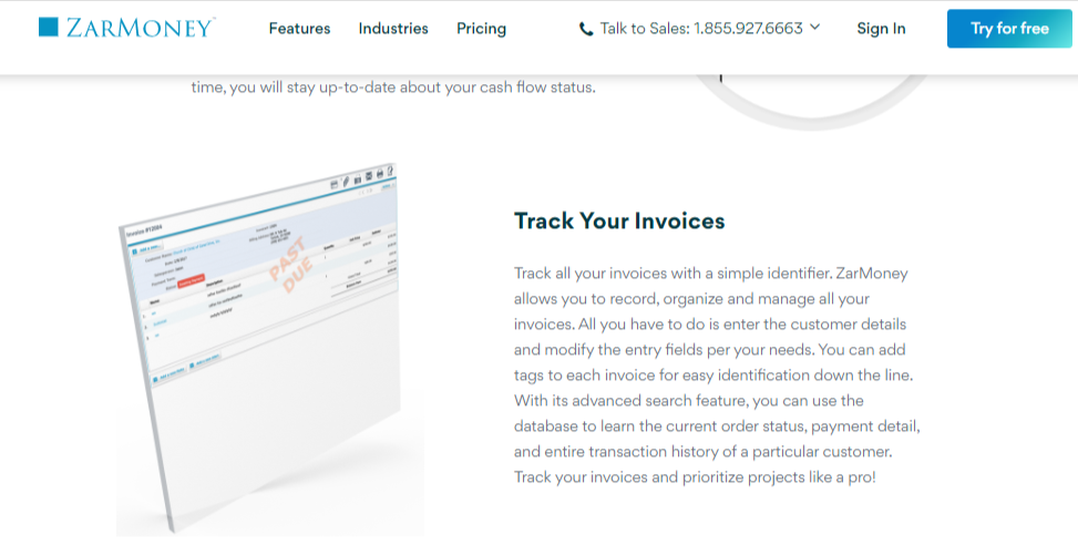 ZarMoney dashboard