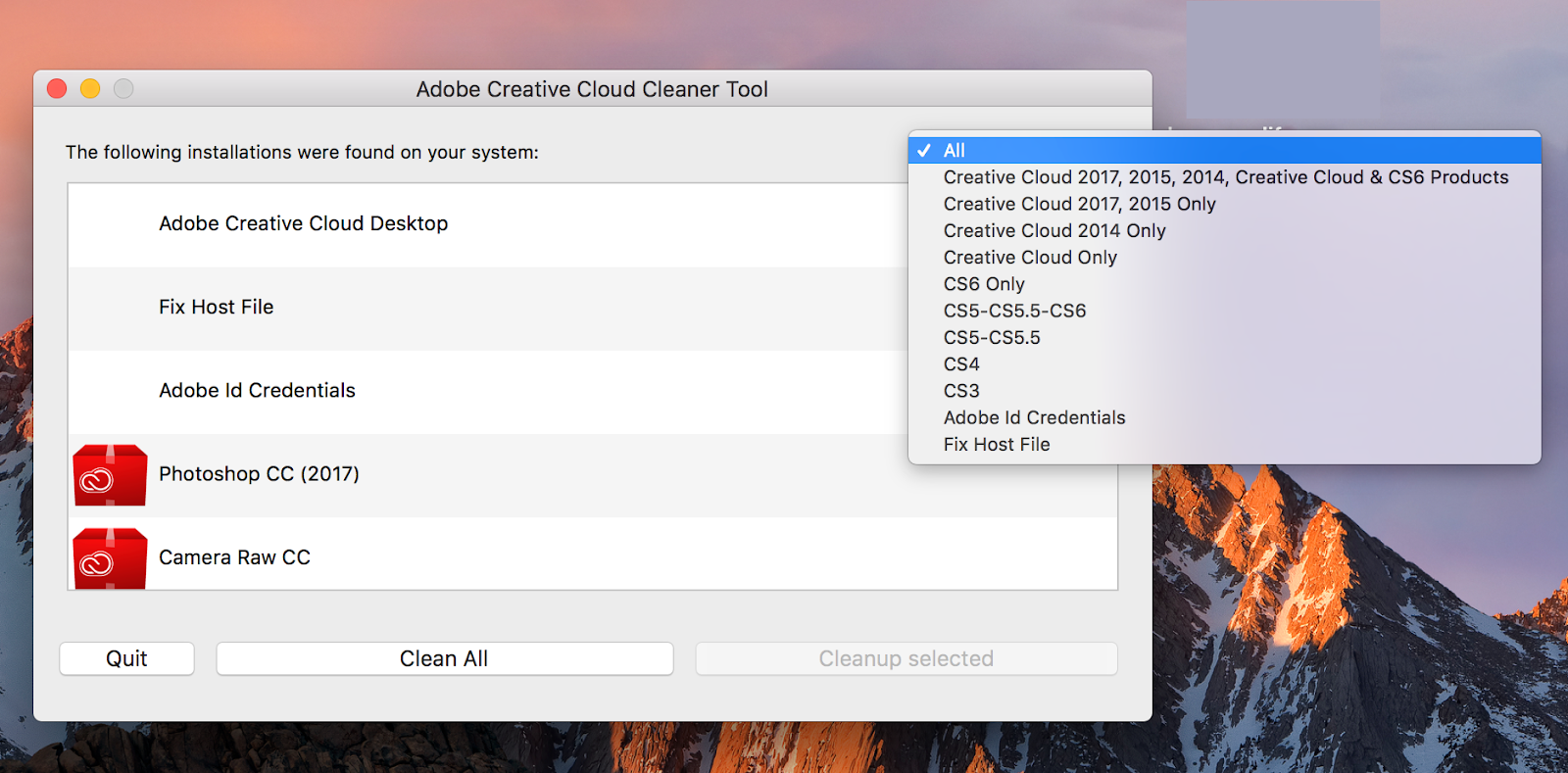 Mac os x adobe creative cloud cleaner tool fix host file download